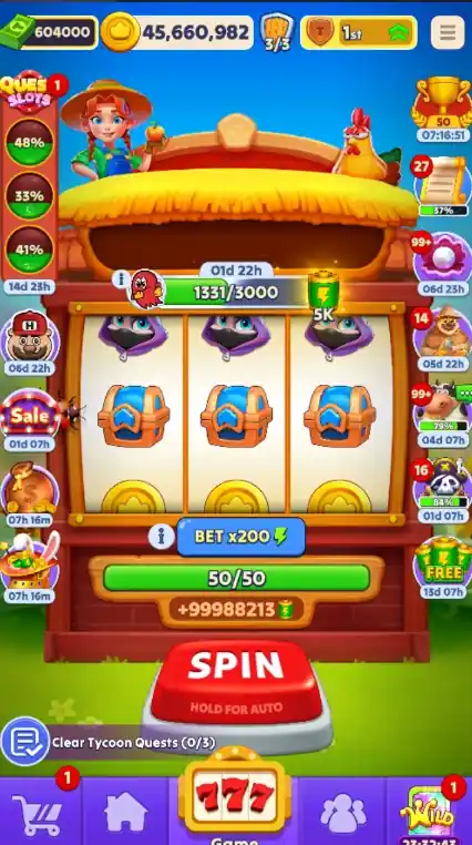 Top Tycoon Coin Theme Empire Mod APK 1.0.10 – 100 Billion Spin & Gold screenshot 2